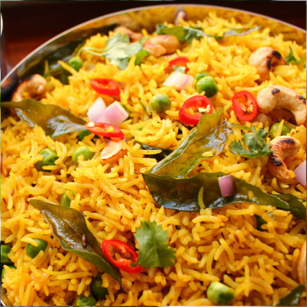 Basmati rice with saffron and veg